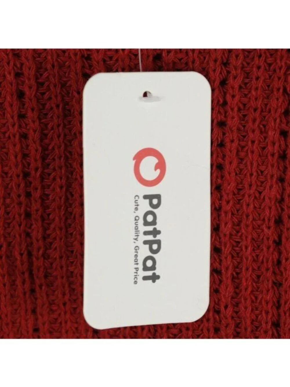 PatPat Infant Size 6-9 Months Red White Cabled Hooded Snap Up Cardigan NWT